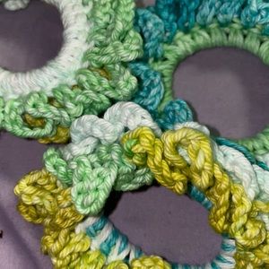 HANDMADE scrunchies!!- Green Ombré